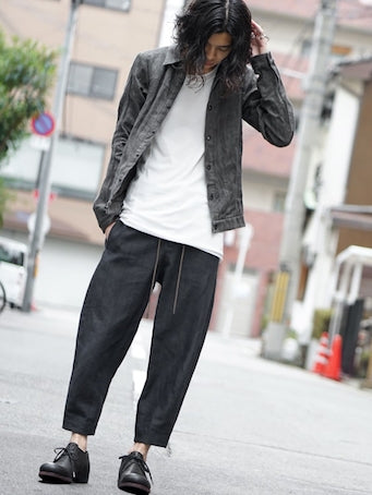 DEVOA 17SS Linen Denim Charcoal Dyed Jacket