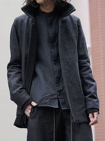 DEVOA Coat Stripe Bio-processing and Cropped Pants Stripe