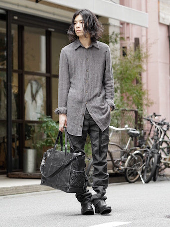 17SS golem Shirt Cardigan × Hemp x Washi Curved Trousers