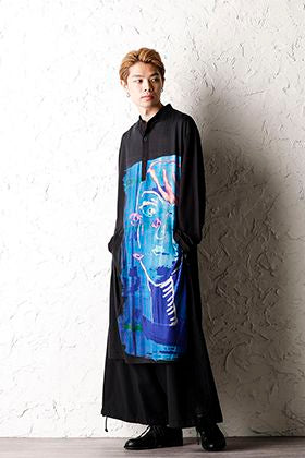 Yohji Yamamoto - ヨウジヤマモト 20-21AW ASAKURA Print Blue Women Tunic Style
