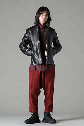 The Viridi-anne Leather Jacket & Check Pants Style