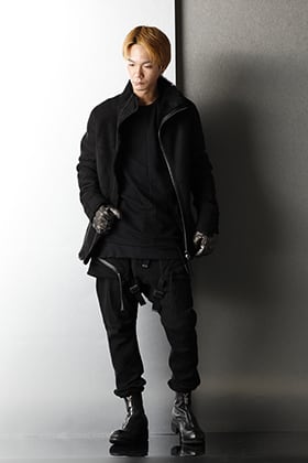 D.HYGEN Mouton Leather jacket Winter Black Styling