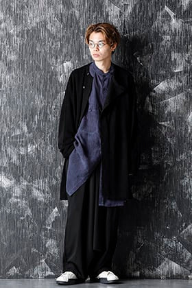Yohji Yamamoto 20-21AW Cupro Salt shrink Stand Collar Blouse Style