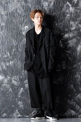 Yohji Yamamoto 20-21AW M-3BS Layered Jacket and Wrap Pants style