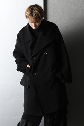 Ground Y - グランドワイ 2020-21AW Big pea coat Black Styling