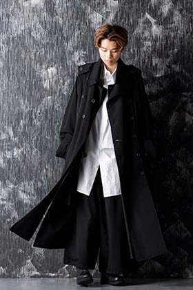 20-21AW Yohji Yamamoto Wrinkled Gabardine Removable Coat style