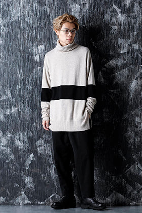 ZIGGY CHEN - ジギーチェン 20-21AW ベビーカシミヤバイカラーニットスタイル