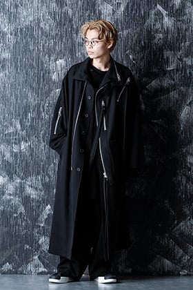Yohji Yamamoto - ヨウジヤマモト 20-21AW アーミー ギャバジン チェーンファスナーコートを使用したスタイル