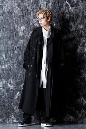 Yohji yamamoto - ヨウジヤマモト  20-21AW シワギャバリムーバブルトレンチコートスタイル