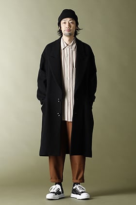 KAZUYUKI KUMAGAI - カズユキクマガイ【Napping melton Peakd lapel Overcoat】Styling