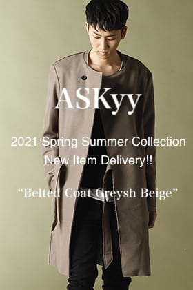 ASKYY - アスキー 2021SS Collection New Item【Belted Coat Greysh Beige】