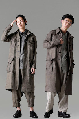 DEVOA 23SS Coat Linen Combination 3 Styling