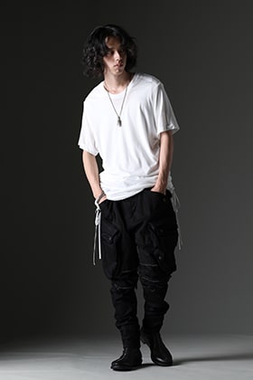 JULIUS 2023SS Monotone Gas Mask Pants Styling