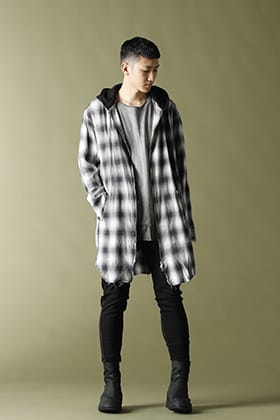 ASKYY(アスキー) リムーバブルフーディー チェックシャツ スタイル