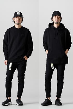Y-3「クラシックチェストロゴスウェット」2型着比べスタイル