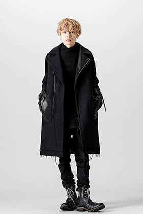 D.HYGEN Leather needle punch coat styling