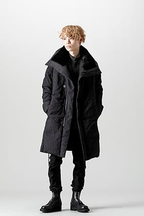 D.HYGEN(ディー ハイゲン) 21-22AW ウール×リネンハイネックロングダウンコートスタイル