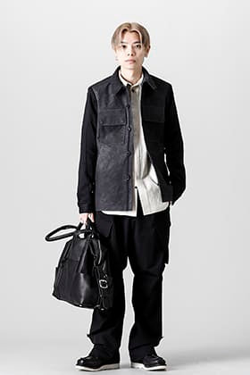 DEVOA(デヴォア) 22SS CPOシャツ ダイニーマレザー スタイリング