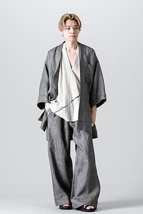 JAN-JAN VAN ESSCHE 22 SS Sumizome Linen Twill KIMONO Setup Style