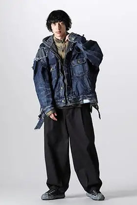 Maison MIHARAYASUHIRO mixed layered denim jacket style!