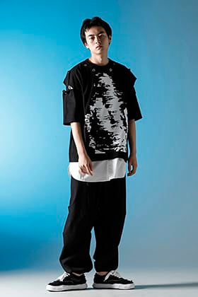 TAKAHIROMIYASHITATheSoloist. Attachment Collar and Tail Short Sleeve T-Shirt Style!!