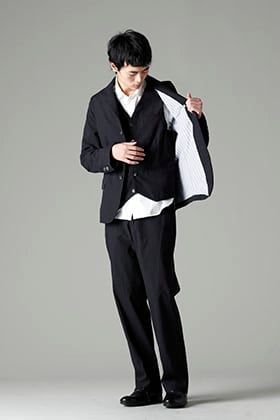 Bergfabel 22-23AW: New Wool Cotton Stripe 3 Piece Styling