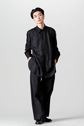 IRENISA Middle Length Shirt All Black Style!!