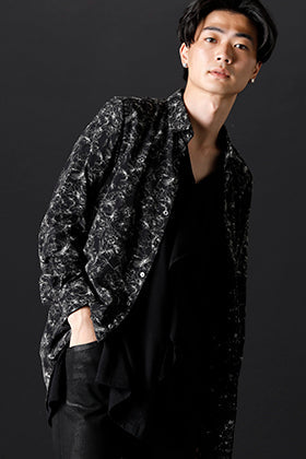 GalaabenD 2022-23AW De Chine Flower Print Shirt Styling.