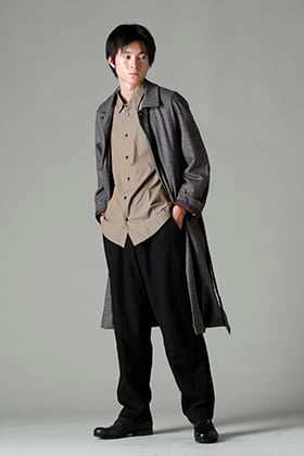 NOUSAN 22-23AW : Hound's tooth raglan long coat styling