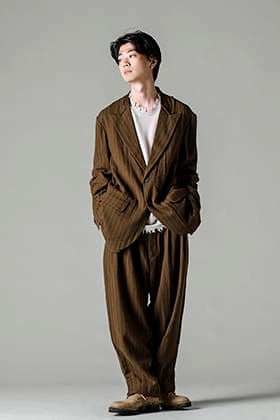 ZIGGY CHEN 22-23AW ブロックストライプスーツスタイル