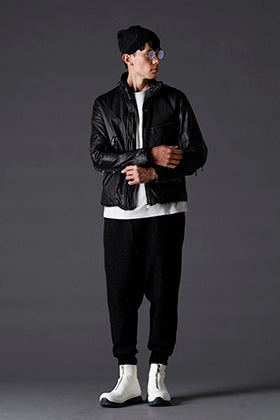 The Viridi-anne 2022-23AW Monotone Color Leather Jacket Styling