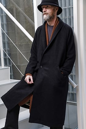 Introducing the DEVOA 22 -23 AW shawl collar coat Brush cashgora