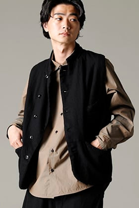 Garment Reproduction of Workers 22-23AW: Vincent Vest Wool Black Style