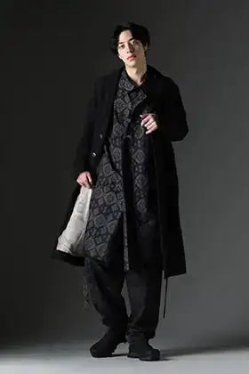 Yohji Yamamoto × DEVOA 2023-24AW All-over Pattern Item Coat Styling