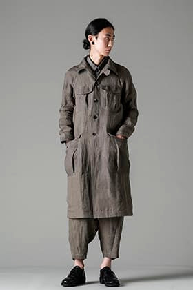 DEVOA 23SS Coat Linen Combination Styling