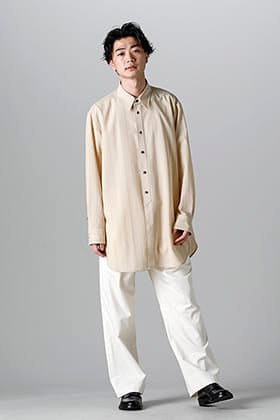 IRENISA ミドルレングスシャツ Beige Stripe 春スタイル！