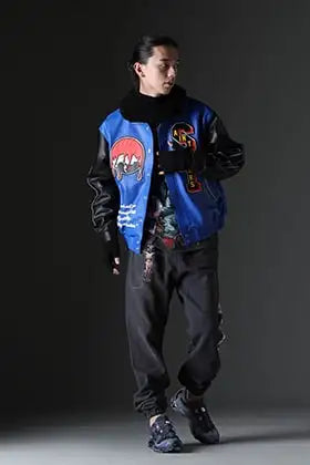 ©SAINT M×××××× × DENIM TEARS 2023-24AW Leather Varsity Jacket Styling