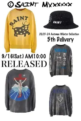 [Release notice] SAINT Mxxxxxx 2023-24AW collection 5th delivery on (Sat) Sep 16 at 10am Japan time!