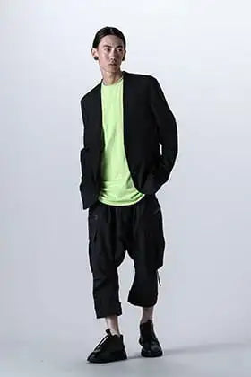 Maison Margiela collarless jacket Summer lime style