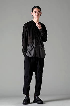 The Viridi-anne Spring Style with Embroidered Gradation Dyed Band Collar Shirt