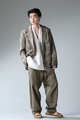 ZIGGY CHEN 23SS コレクション：アシンメトリカル パネルブレザー ミックス スタイル