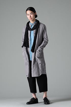 DEVOA 23SS Long Shirt Ramie Vintage Blue Styling