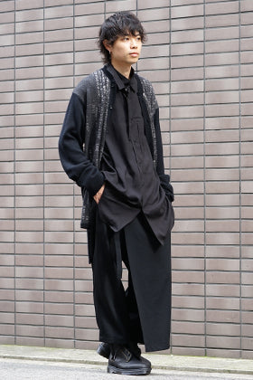 Yohji Yamamoto 19-20AW Dictionary print 7G Knit Cardigan Style