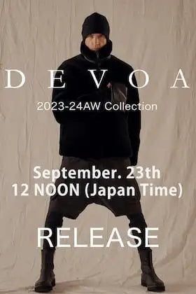 [Release Notice] DEVOA 23-24AW collection new items will be available at 12:00 noon on 23rd (Sat) Japan time.