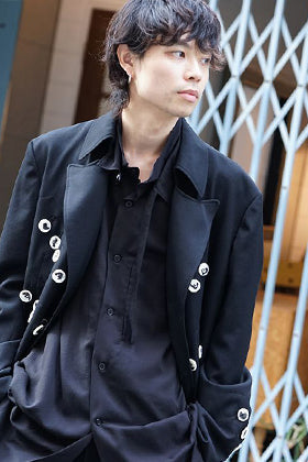 Yohji Yamamoto White Button Deformed collar Jacket Style