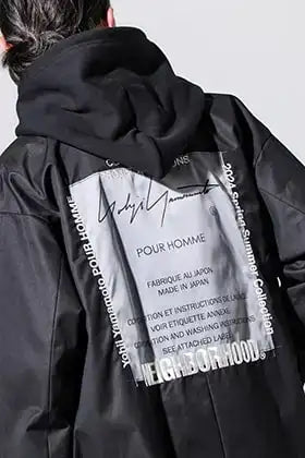 YOHJI YAMAMOTO × NEIGHBORHOOD 2023-24AW collaboration coat styling