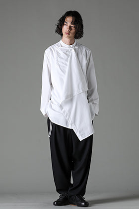 Yohji Yamamoto 23AW J-Front Draped Chain Stitch Blourse Style