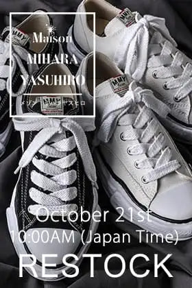 [Release Notice] Maison MIHARAYASUHIRO「PETERSON」 low-cut canvas model will be available from 10am Japan time on October 21!