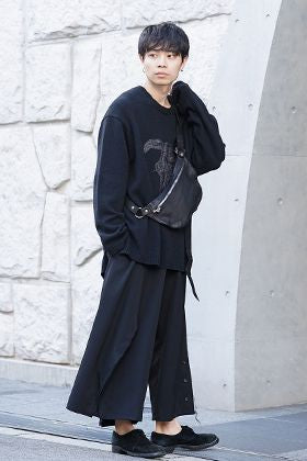 Yohji Yamamoto 19-20AW Embroidery 5G Round Neck Knit Style