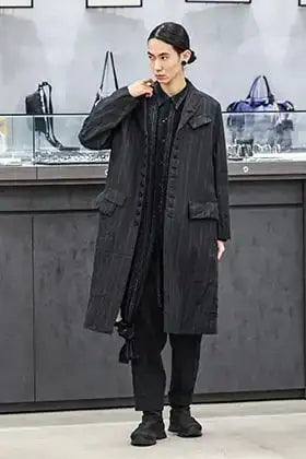 Yohji Yamamoto x KLASICA A black style with an impressive textured fabric feel